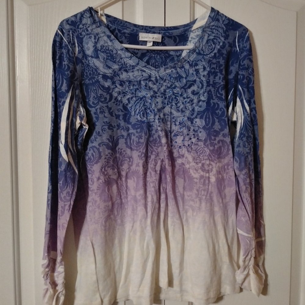 Fashion Bug ombre long sleeve Tee